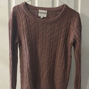 Pink Rose Chocolate Cable Knit Sweater